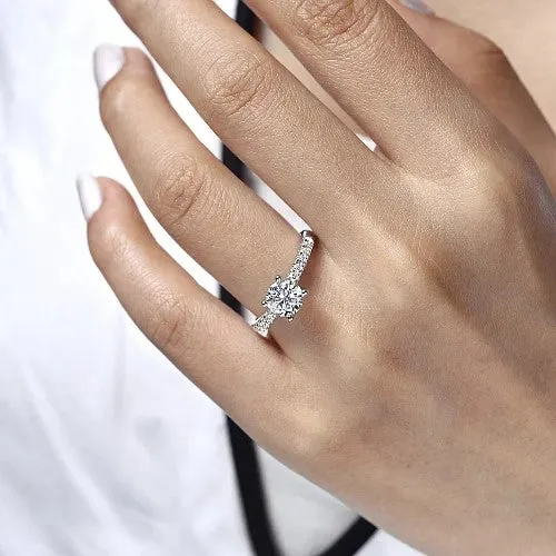 Rings GABRIEL CO Jones 14K White Gold Round Diamond Engagement Ring Setting Only Rings GABRIEL CO Jones 14K White Gold Round Diamond Engagement Ring Setting Only