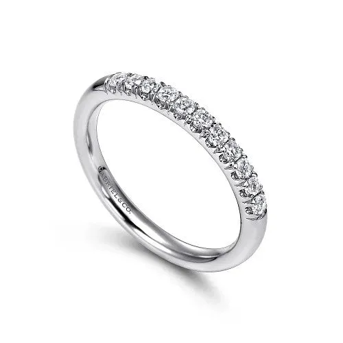 Rings GABRIEL CO Portofino 14K White Gold 11 Stone French Pave Diamond Wedding Band 024 ct Rings GABRIEL CO Portofino 14K White Gold 11 Stone French Pave Diamond Wedding Band 024 ct