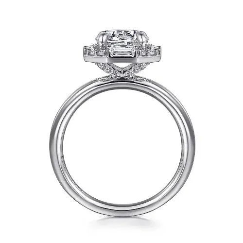 Rings GABRIEL CO Seina 14K White Gold Round Hidden Halo Diamond Engagement Ring Setting Only Rings GABRIEL CO Seina 14K White Gold Round Hidden Halo Diamond Engagement Ring Setting Only