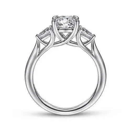Rings GABRIEL CO Sunday 14K White Gold Round 3 Stone Diamond Engagement Ring Setting Only Rings GABRIEL CO Sunday 14K White Gold Round 3 Stone Diamond Engagement Ring Setting Only