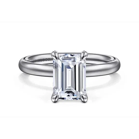 Rings GABRIEL CO Unite 14K White Gold Emerald Cut Solitaire Diamond Engagement Ring Setting Only Rings GABRIEL CO Unite 14K White Gold Emerald Cut Solitaire Diamond Engagement Ring Setting Only