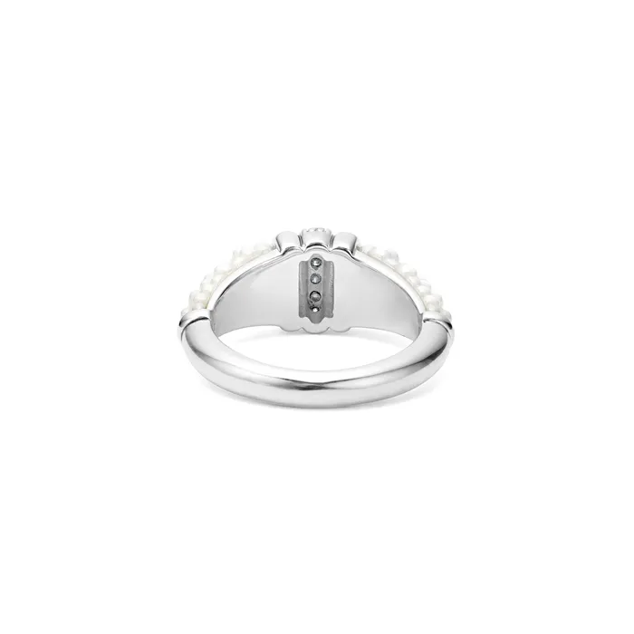 Rings LAGOS White Caviar Ceramic Diamond Stacking Ring