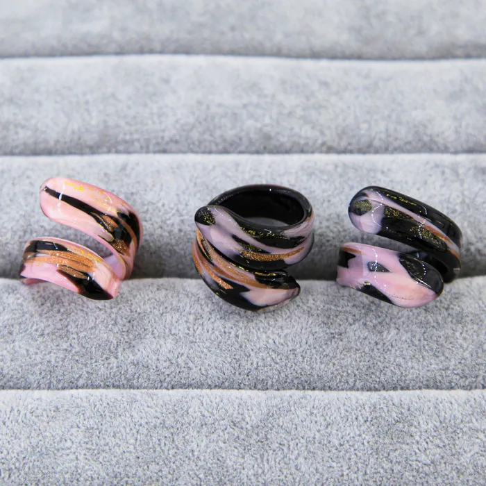 Rings Pink Ring Handmade Medusa Murano Glass MuranoVItrum Rings Pink Ring Handmade Medusa Murano Glass MuranoVItrum