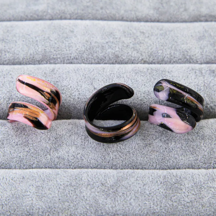 Rings Pink Ring Handmade Medusa Murano Glass MuranoVItrum Rings Pink Ring Handmade Medusa Murano Glass MuranoVItrum