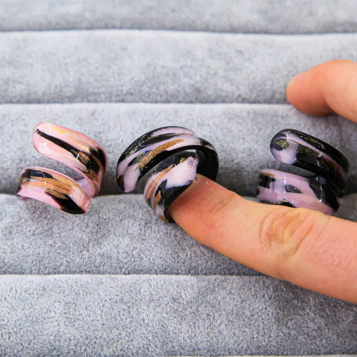 Rings Pink Ring Handmade Medusa Murano Glass MuranoVItrum Rings Pink Ring Handmade Medusa Murano Glass MuranoVItrum
