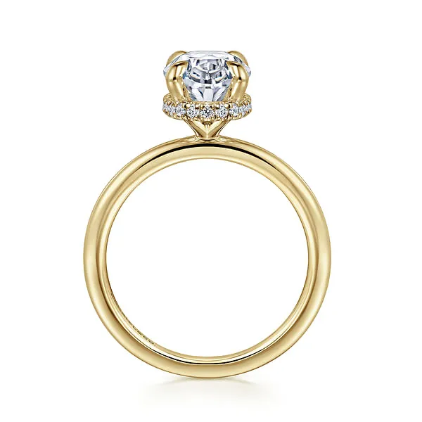 Rings Rainah 14K White Gold Hidden Halo Oval Diamond Engagement Ring Setting Only GABRIEL CO Rings Rainah 14K White Gold Hidden Halo Oval Diamond Engagement Ring Setting Only GABRIEL CO