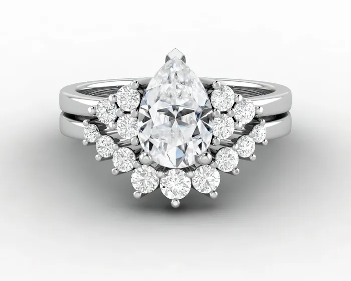Rings Sapheena Jewelry Astrid 12 Ct Pear Cut Bridal Set