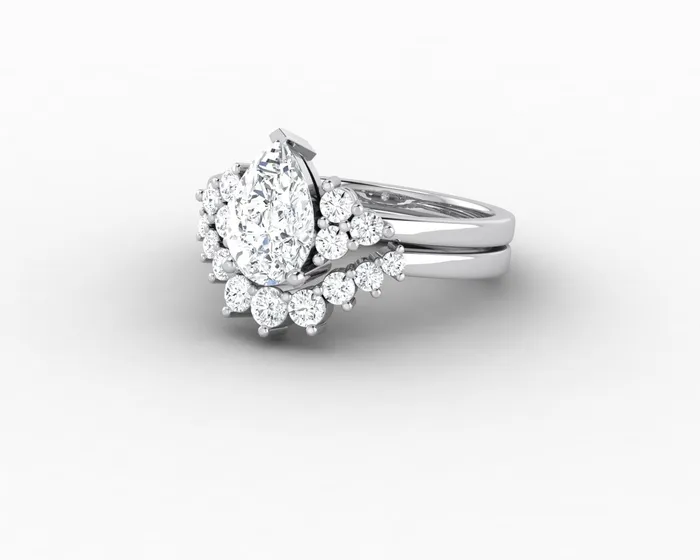 Rings Sapheena Jewelry Astrid 12 Ct Pear Cut Bridal Set