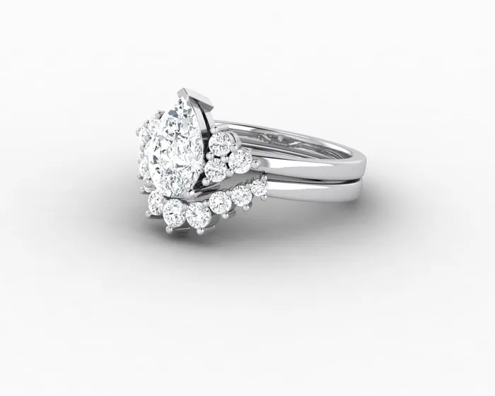 Rings Sapheena Jewelry Astrid 12 Ct Pear Cut Bridal Set