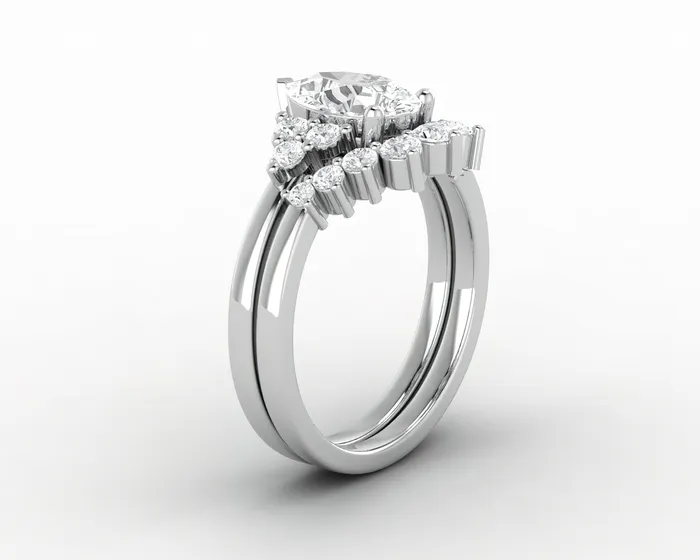 Rings Sapheena Jewelry Astrid 12 Ct Pear Cut Bridal Set