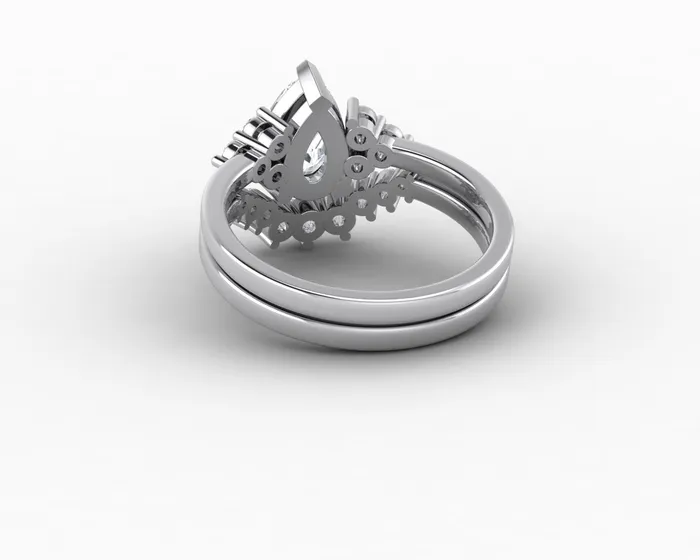 Rings Sapheena Jewelry Astrid 12 Ct Pear Cut Bridal Set