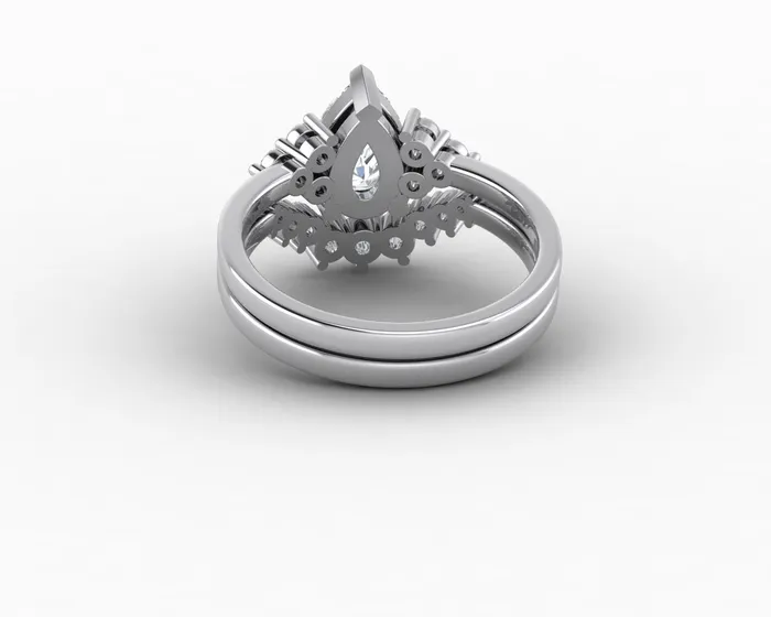 Rings Sapheena Jewelry Astrid 12 Ct Pear Cut Bridal Set