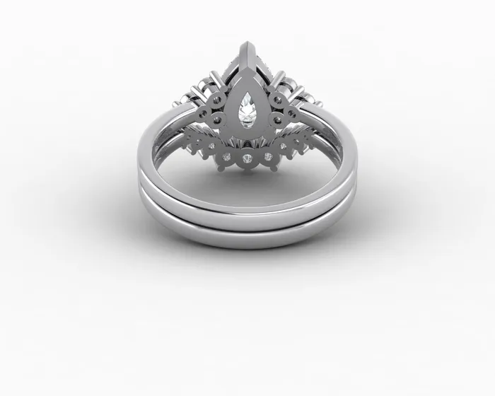Rings Sapheena Jewelry Astrid 12 Ct Pear Cut Bridal Set