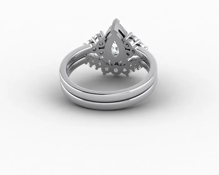 Rings Sapheena Jewelry Astrid 12 Ct Pear Cut Bridal Set