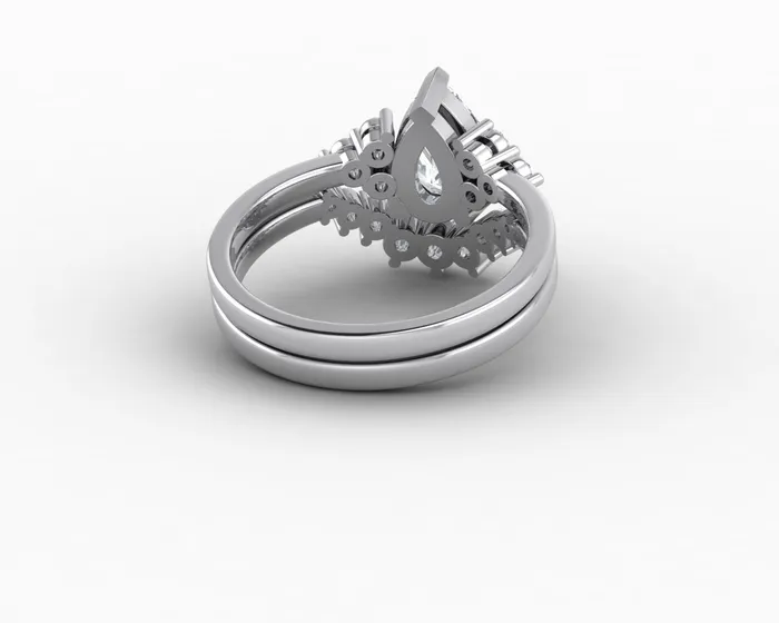 Rings Sapheena Jewelry Astrid 12 Ct Pear Cut Bridal Set