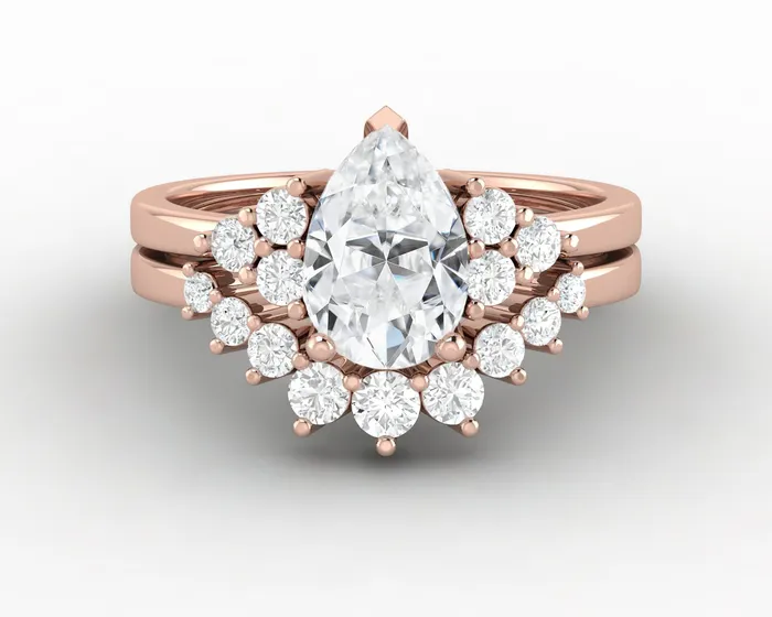 Rings Sapheena Jewelry Astrid 12 Ct Pear Cut Bridal Set