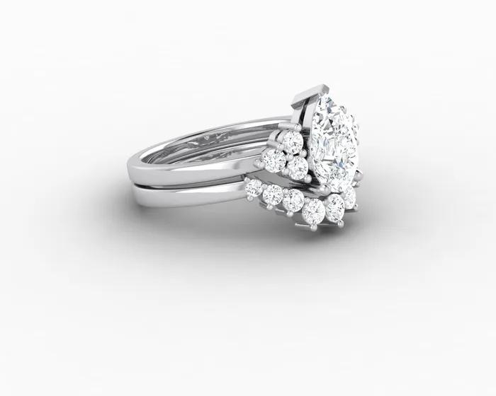 Rings Sapheena Jewelry Astrid 12 Ct Pear Cut Bridal Set