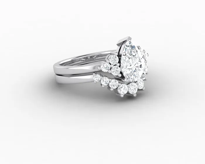 Rings Sapheena Jewelry Astrid 12 Ct Pear Cut Bridal Set