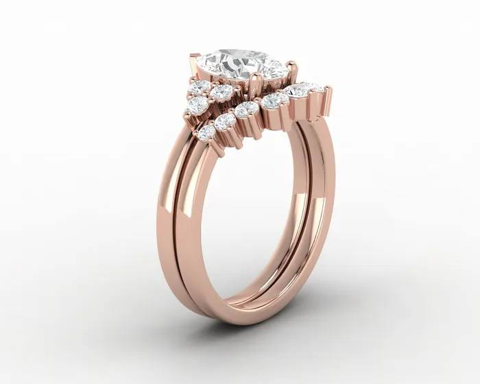 Rings Sapheena Jewelry Astrid 12 Ct Pear Cut Bridal Set