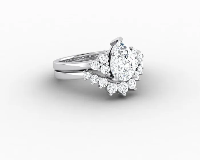 Rings Sapheena Jewelry Astrid 12 Ct Pear Cut Bridal Set