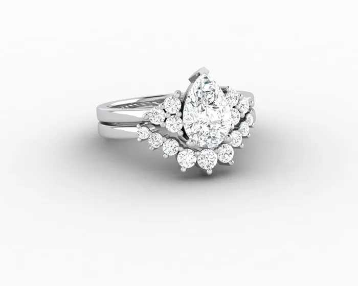 Rings Sapheena Jewelry Astrid 12 Ct Pear Cut Bridal Set