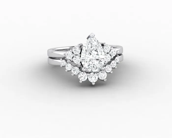 Rings Sapheena Jewelry Astrid 12 Ct Pear Cut Bridal Set