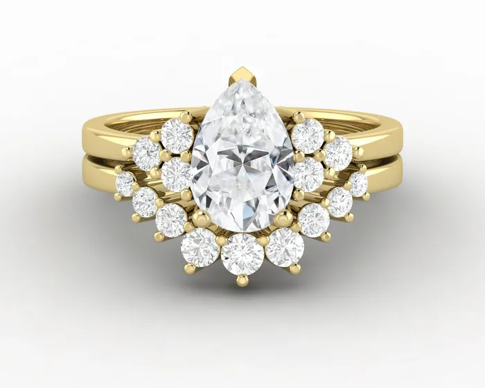 Rings Sapheena Jewelry Astrid 12 Ct Pear Cut Bridal Set