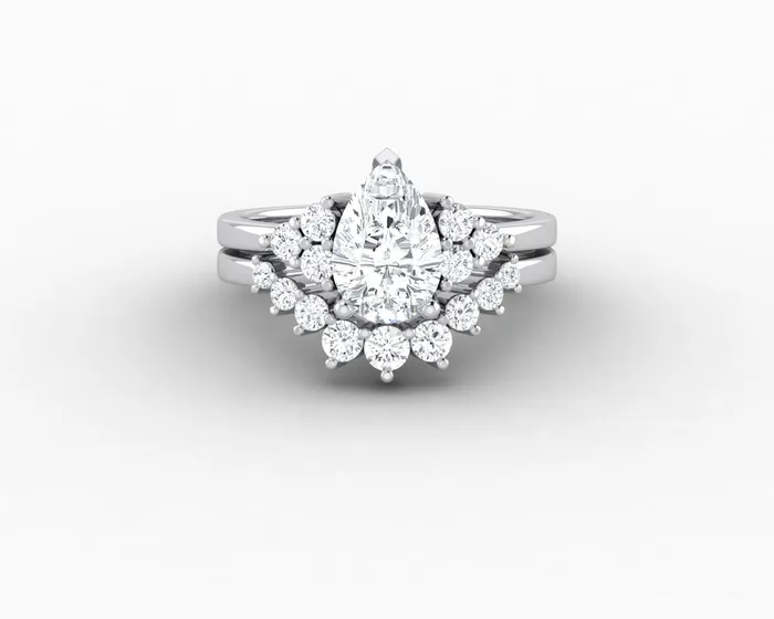 Rings Sapheena Jewelry Astrid 12 Ct Pear Cut Bridal Set