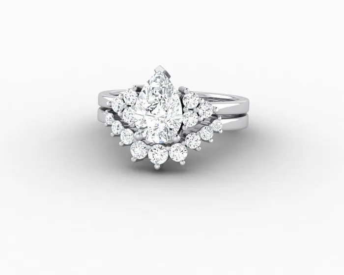 Rings Sapheena Jewelry Astrid 12 Ct Pear Cut Bridal Set