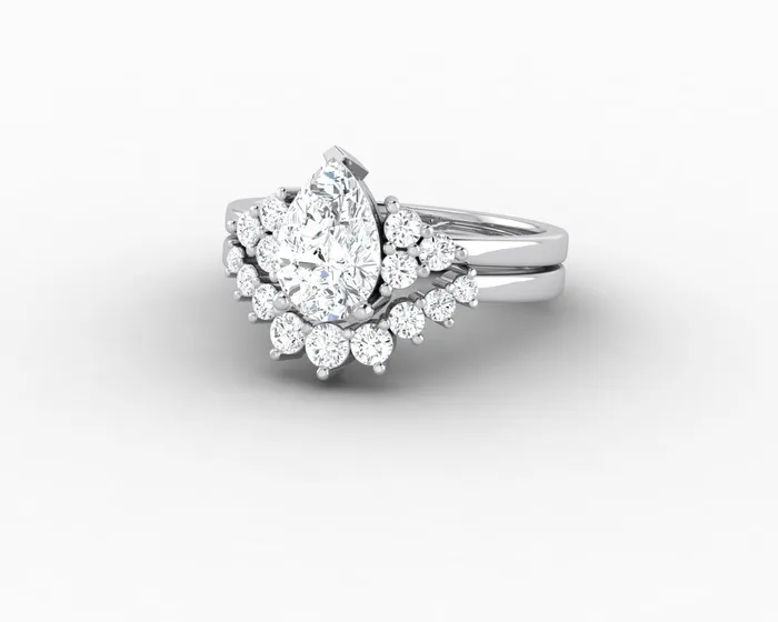 Rings Sapheena Jewelry Astrid 12 Ct Pear Cut Bridal Set