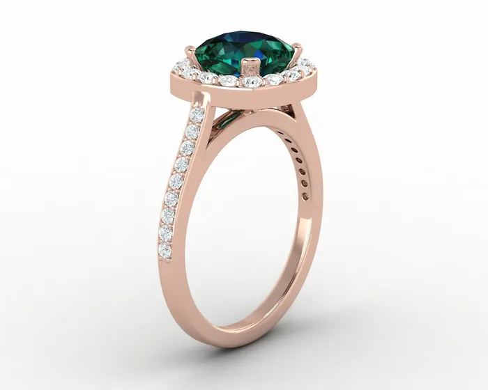 Rings Sapheena Jewelry Aureola 15 Ct Cushion Cut Halo Green Emerald Engagement Ring with Side Stones