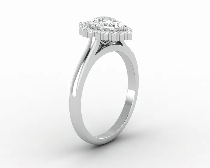 Rings Sapheena Jewelry Ava 085 Ct Pear Cut Halo Engagement Ring