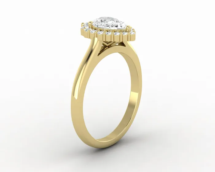 Rings Sapheena Jewelry Ava 085 Ct Pear Cut Halo Engagement Ring
