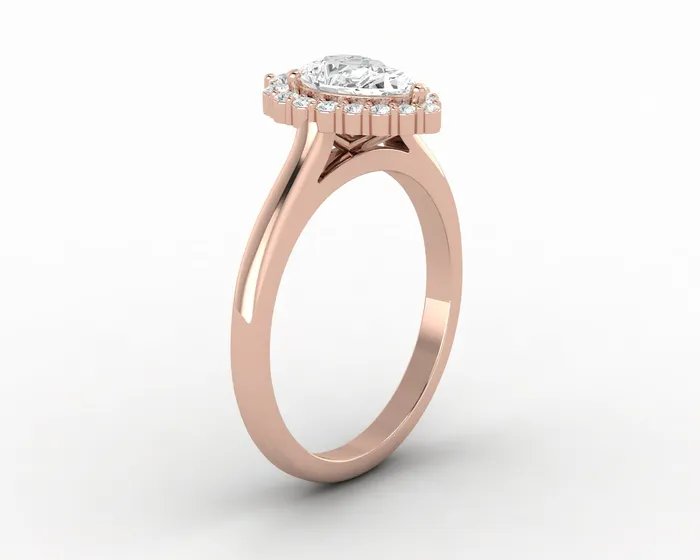 Rings Sapheena Jewelry Ava 085 Ct Pear Cut Halo Engagement Ring