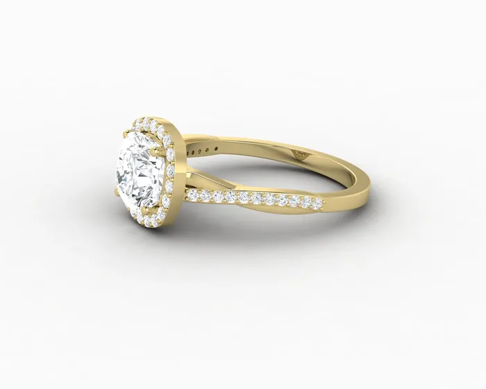 Rings Sapheena Jewelry Demi 15 Ct Cushion Cut Halo Engagement Ring with Side Stones