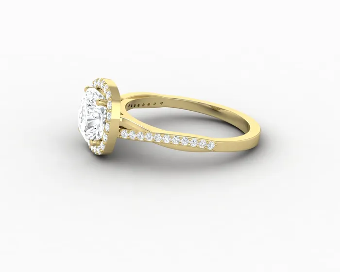 Rings Sapheena Jewelry Demi 15 Ct Cushion Cut Halo Engagement Ring with Side Stones