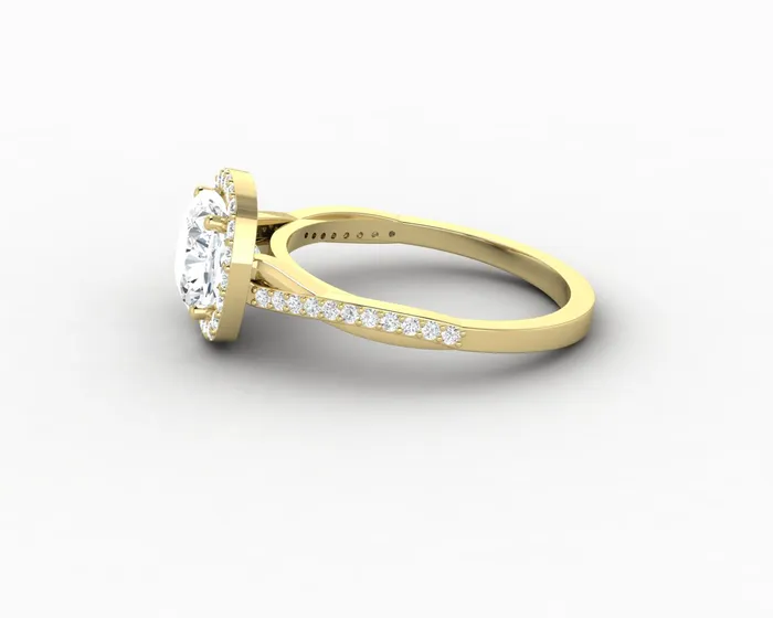 Rings Sapheena Jewelry Demi 15 Ct Cushion Cut Halo Engagement Ring with Side Stones