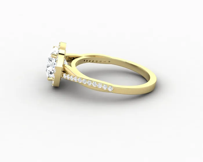 Rings Sapheena Jewelry Demi 15 Ct Cushion Cut Halo Engagement Ring with Side Stones
