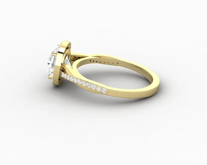 Rings Sapheena Jewelry Demi 15 Ct Cushion Cut Halo Engagement Ring with Side Stones