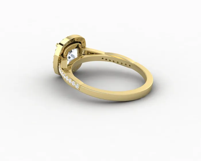 Rings Sapheena Jewelry Demi 15 Ct Cushion Cut Halo Engagement Ring with Side Stones