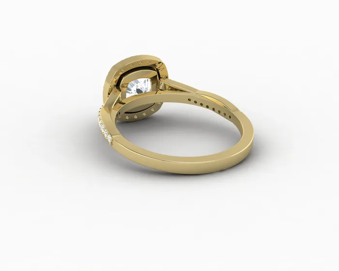 Rings Sapheena Jewelry Demi 15 Ct Cushion Cut Halo Engagement Ring with Side Stones