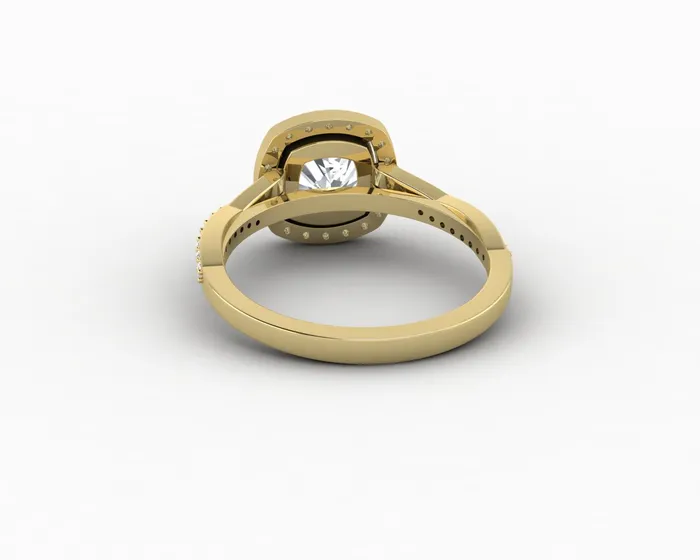 Rings Sapheena Jewelry Demi 15 Ct Cushion Cut Halo Engagement Ring with Side Stones