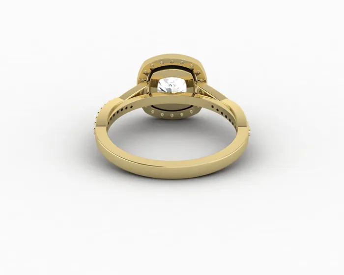 Rings Sapheena Jewelry Demi 15 Ct Cushion Cut Halo Engagement Ring with Side Stones