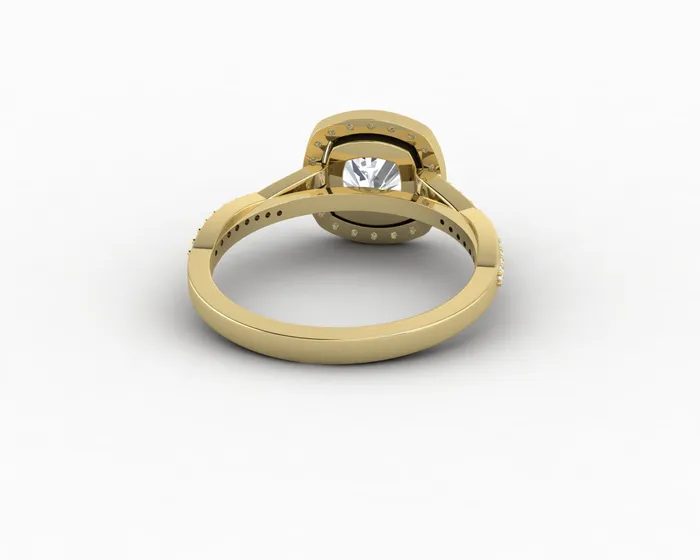 Rings Sapheena Jewelry Demi 15 Ct Cushion Cut Halo Engagement Ring with Side Stones