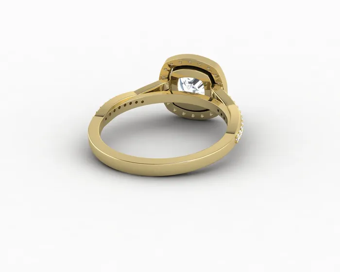 Rings Sapheena Jewelry Demi 15 Ct Cushion Cut Halo Engagement Ring with Side Stones