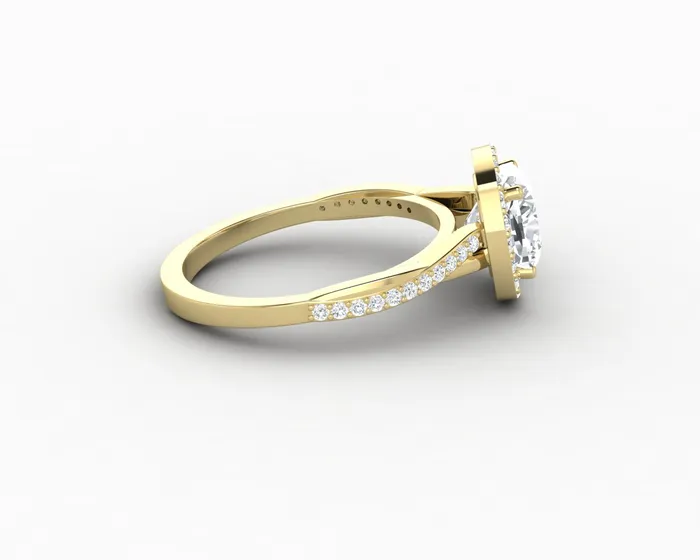 Rings Sapheena Jewelry Demi 15 Ct Cushion Cut Halo Engagement Ring with Side Stones