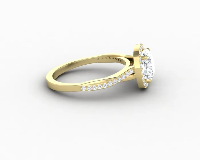 Rings Sapheena Jewelry Demi 15 Ct Cushion Cut Halo Engagement Ring with Side Stones