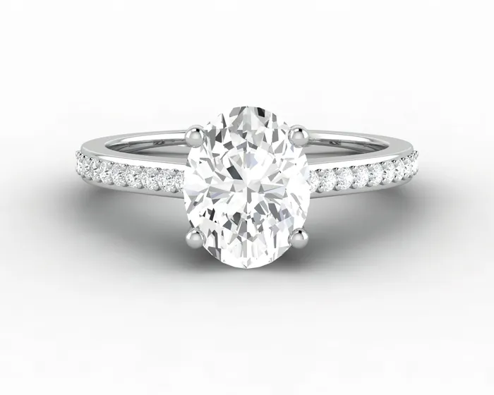 Rings Sapheena Jewelry Larisa 15 Ct Oval Cut Engagement Ring with Side Stones Rings Sapheena Jewelry Larisa 15 Ct Oval Cut Engagement Ring with Side Stones