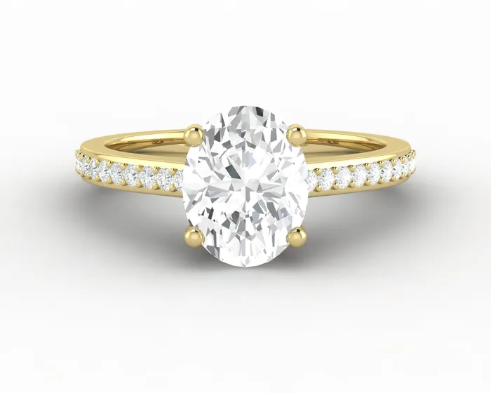 Rings Sapheena Jewelry Larisa 15 Ct Oval Cut Engagement Ring with Side Stones