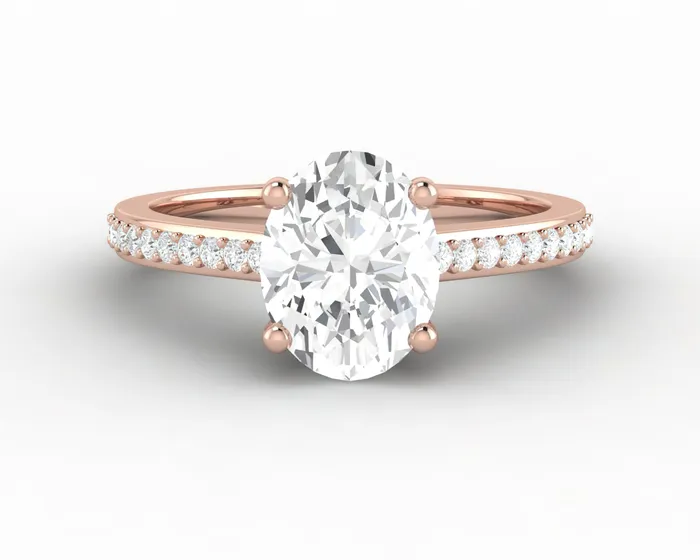Rings Sapheena Jewelry Larisa 15 Ct Oval Cut Engagement Ring with Side Stones